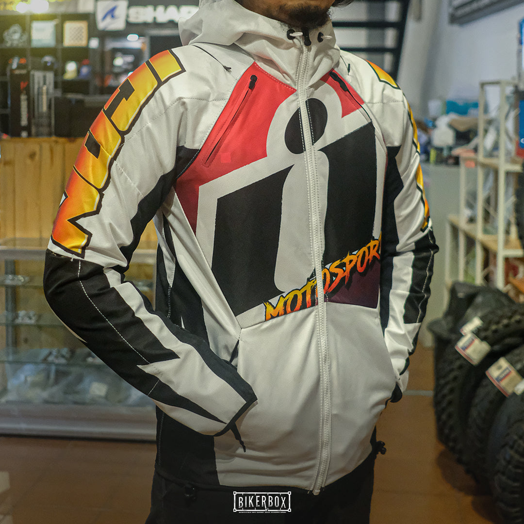 ICON AIRFRAME QUARTERFLASH JACKET WHITE/BLACK/RED