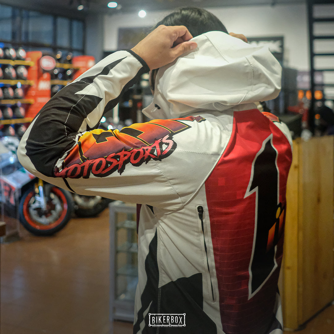 ICON AIRFRAME QUARTERFLASH JACKET WHITE/BLACK/RED